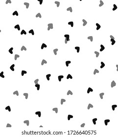 Cute hand drawn set of hearts. Doodle vector illustration for wedding design, logo and greeting card. Isolated on white background.