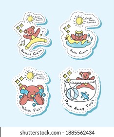 Cute hand drawn set of stickers 