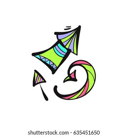 Cute hand drawn set of vector symbols and arrows. Suitable for the decoration of cards, posters, blog 