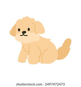 Cute hand drawn Shih Tzu puppy pose