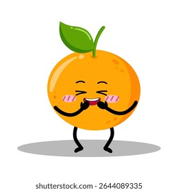 Mão bonito desenhado Shy laranja Blushing