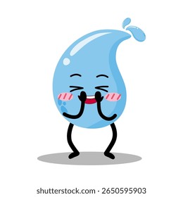 Cute Hand Drawn Shy Water Drop Blushing