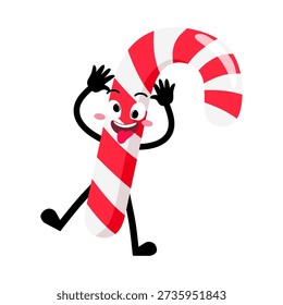 Cute Hand Drawn Silly Candy Cane Teasing