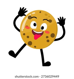 Cute Hand Drawn Silly Choco Chips Cookie Teasing