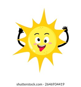 Cute Hand Drawn Silly Sun Teasing