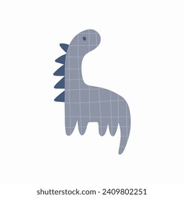 Cute hand drawn simple dino - texture vector illustration. Cartoon dinosaur for kids