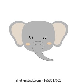 かわいい手描きの眠る象 漫画動物園 ベクターイラスト 北欧風の子供向け製品デザイン用の動物 のベクター画像素材 ロイヤリティフリー Shutterstock