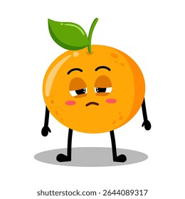 Lindo mão desenhada laranja com olhos pesados