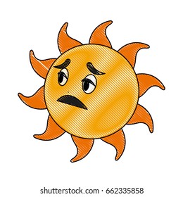 cute hand drawn smiling cartoon character of sun