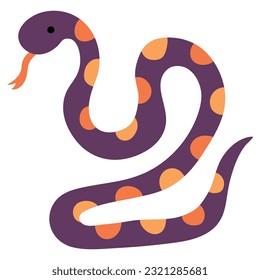 Cute hand drawn snake. White background, isolate.