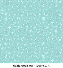 Vector de copo de nieve dibujado a mano sin costura para patrones o texturas, copo de nieve blanco sobre fondo azul, papel digital sin soldadura para escritorio de fondo, papel de pared de teléfono, imprimible a tejido, envoltura