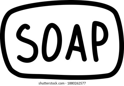 
cute hand drawn soap. Vector icon illustration
