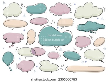 cute hand drawn speech bubble set