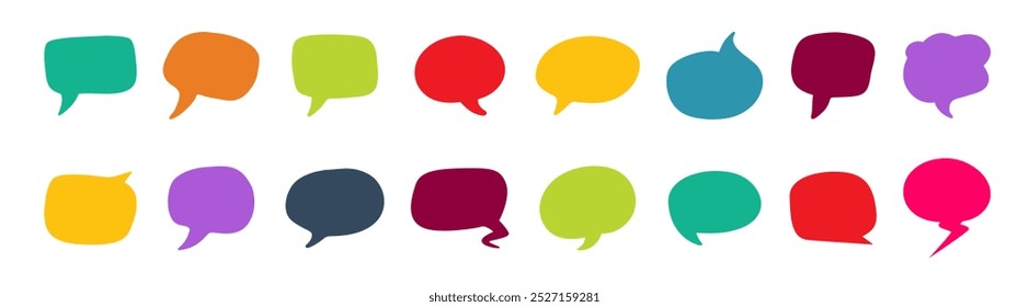 Cute hand drawn speech bubble vector set. Hand drawn doodle lettering quote frame for text.