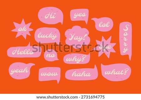 Cute hand drawn speech bubble icons. Text messages doodles.