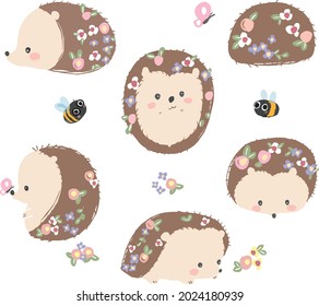 Juego de manchas de manantial dibujado a mano 