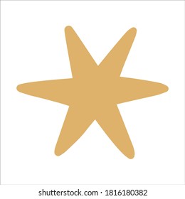 Cute hand drawn star element. Hygge, slow living, still life Scandinavian style doodle icon, star element for poster, card, banner, logo. Isolated on white background. Christmas star.