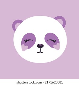 Cute hand drawn starry panda. Pattern graphics.Cartoon characters.Animal print.Vector illustrations for pattern. Graphics.