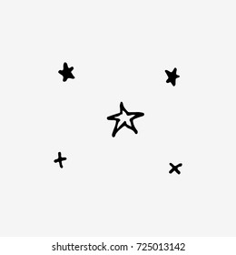 Cute hand drawn stars isolated. Vector illustration