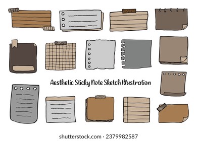 Cute Hand Drawn Sticky Note Paper