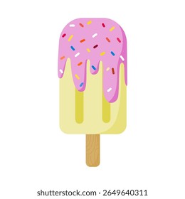 Cute Hand Drawn Strawberry Banana Popsicle