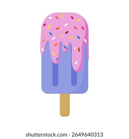 Cute Hand Drawn Strawberry Blueberry Popsicle