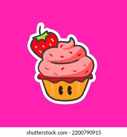 Cupcake Vektor Illustrator, handgezeichnet