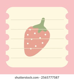 Cute hand drawn strawberry memo template illustration. Suitable for to do list, check list, memo, sticky note, planner, write, diary, book,stationary, notepad for task planning and study