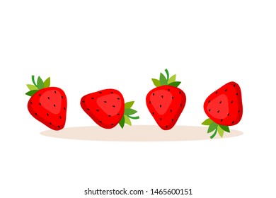 Cute hand drawn Strawberry on a white background. fresh fruit vector illustration.