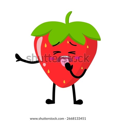 Cute Hand Drawn Strawberry yuck disgusted