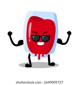 Saco de sangue forte desenhado à mão bonito com braço muscular