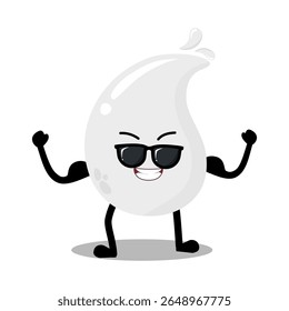 Mão bonita desenhada forte gota de sangue branco com braço muscular