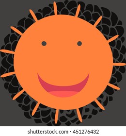 Cute hand drawn sun card background