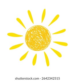 Cute hand drawn sun icon. Vector illustration