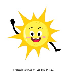 Bonito mão desenhado sol onda Hello