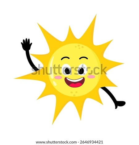 Cute Hand Drawn Sun Wave Hello
