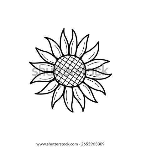 Cute Hand Drawn Sunflower Doodle Floral Vector Illustration for Seasonal Design