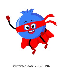 Cute Hand Drawn Superhero blueberry
