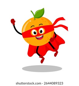 Lindo mão desenhado super-herói laranja