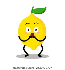 Cute Hand Drawn Surprised Lemon