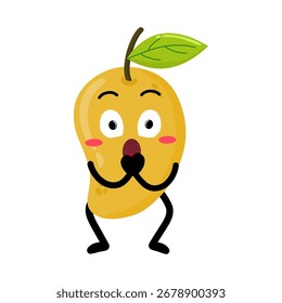 Cute Hand Drawn Surprised Mango