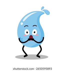 Cute Hand Drawn Surprised Water Drop