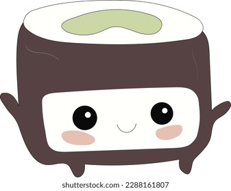 cute hand drawn sushi rolls