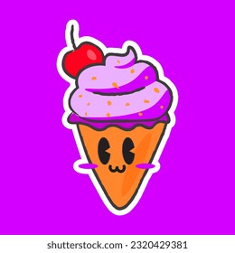 Cute handgezeichnete Taro Ice Cream-Vektorgrafik
