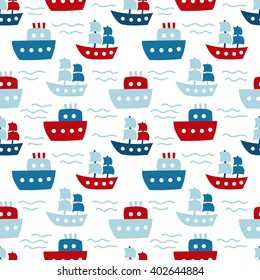 Cute Hand Drawn texture, marine theme design. vector seamless pattern. For birthday, anniversary, party invitations, scrapbooking, T-shirt, cards. Vector illustration. 
