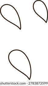 Cute Hand Drawn Three Water Drops Splash Minimalist Line Icon Outline Rain Droplets Graphic