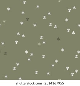 Cute hand drawn tiny snowflakes seamless vector pattern. Christmas scandi style design. Fun seasonal background for apparel, fabric, wallpaper, textile, packaging, card, print, gift, wrapping paper.