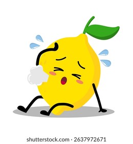 Cute Hand Drawn Tired Lemon Sigh