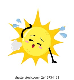 Bela Mão Desenhado Cansado Suspiro do Sol
