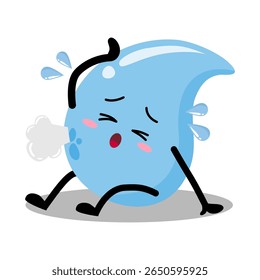 Cute Hand Drawn tired Water Drop Sigh
